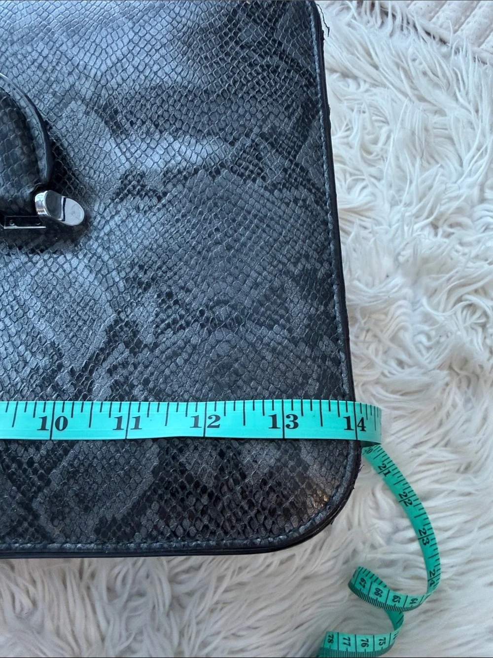 Black Faux Snakeskin Train Case
